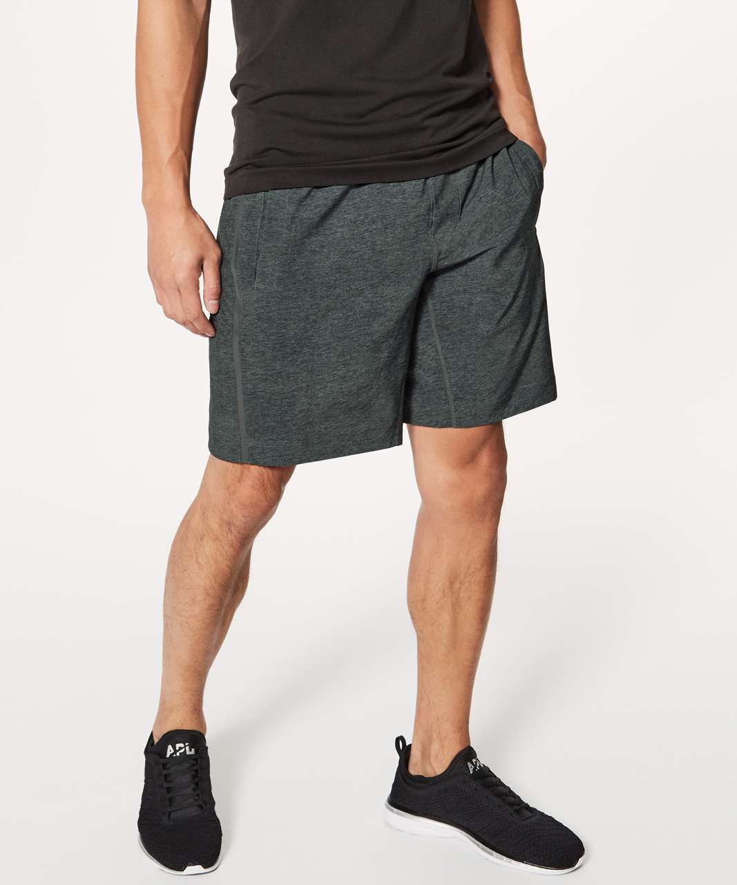 Lululemon Pace Breaker Short *9" - Heathered Texture Printed Mercury Deep Coal