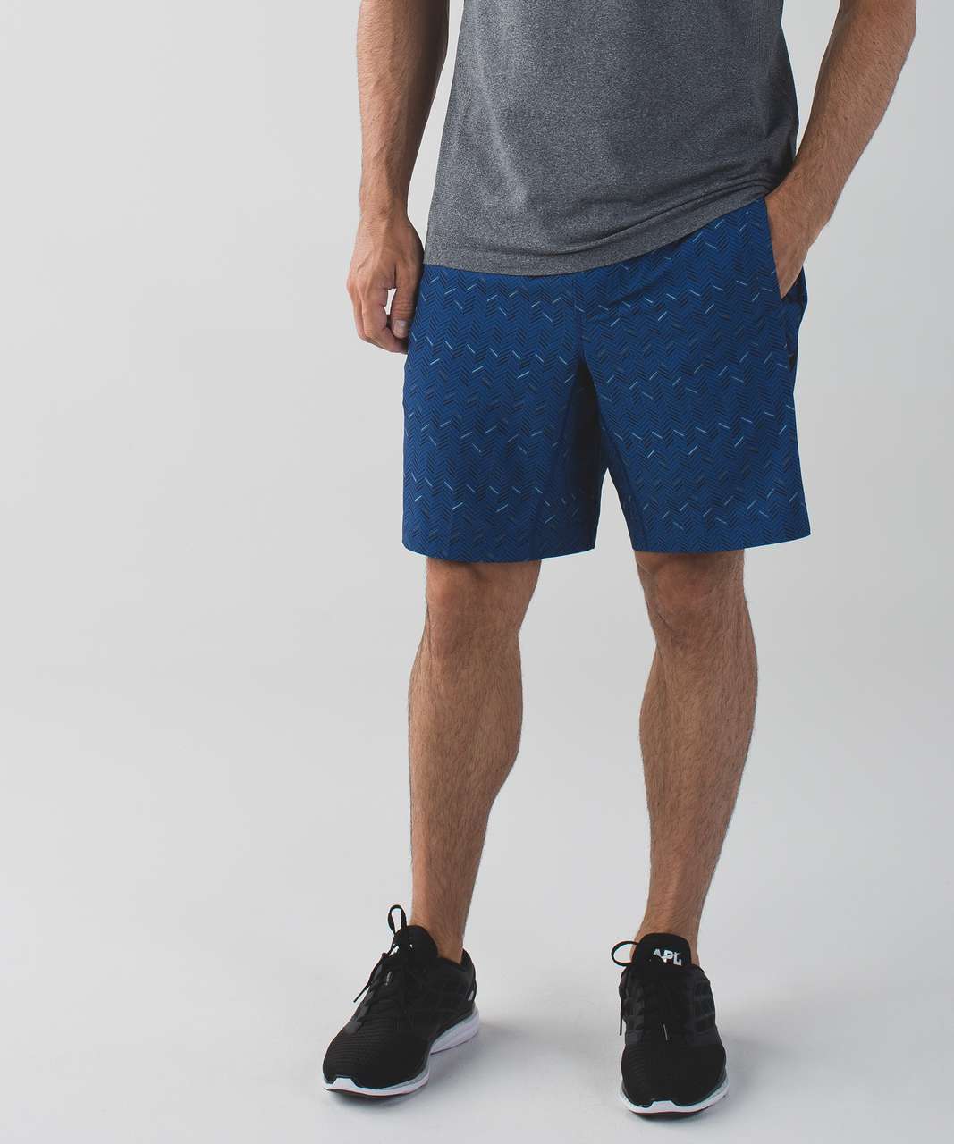 Lululemon Pace Breaker Short *9" - Small Sketchy Herringbone Lux Indigo Classic Navy