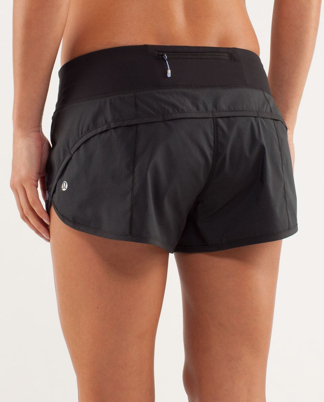 Lululemon Run:  Speed Short - Sea Stripe Polar Haze Black / Black