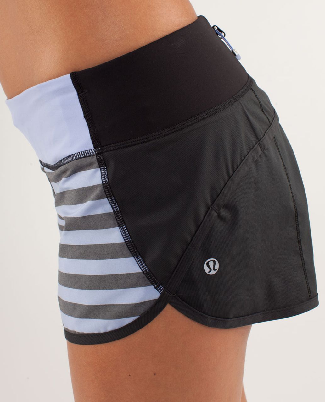 Lululemon Run: Speed Short - Sea Stripe Polar Haze Black / Black - lulu ...