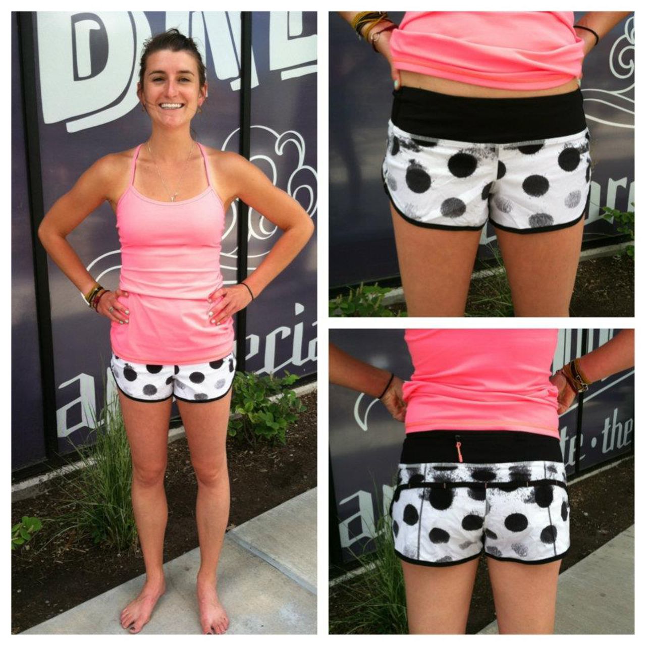 Lululemon Run:  Speed Short - Seaside Dot White / Black / Black