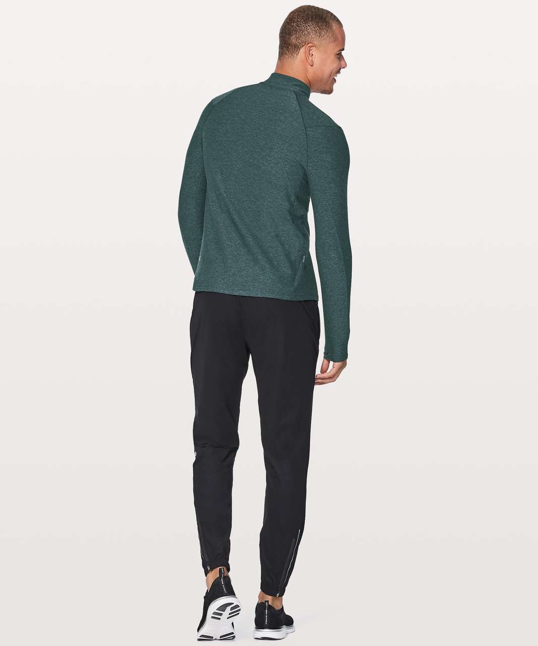 Lululemon Surge Warm 1/2 Zip - Heathered Nocturnal Teal / Black