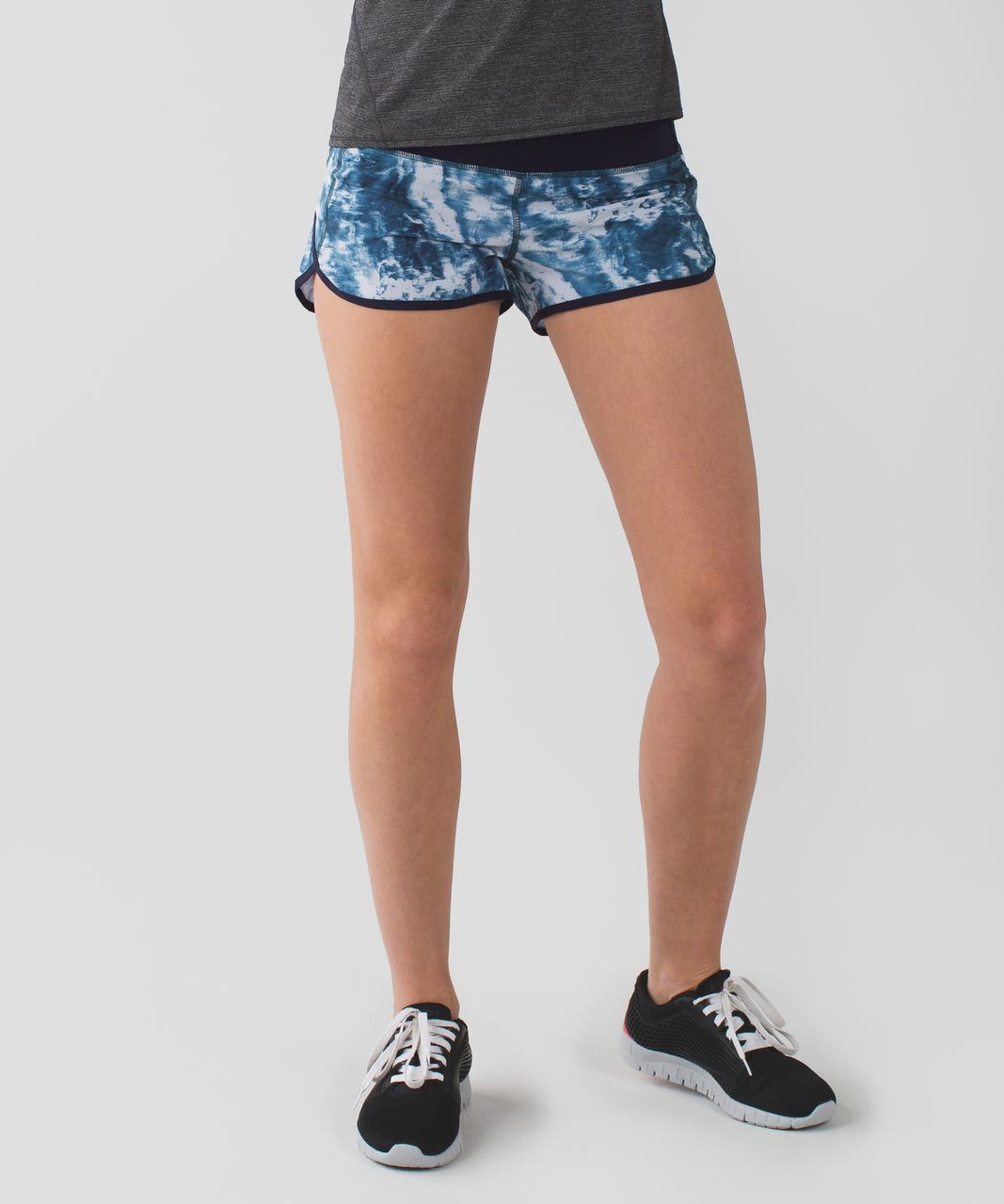 Lululemon Run:  Speed Short *4-way Stretch - Sea Side Silver Fox Alberta Lake / Naval Blue