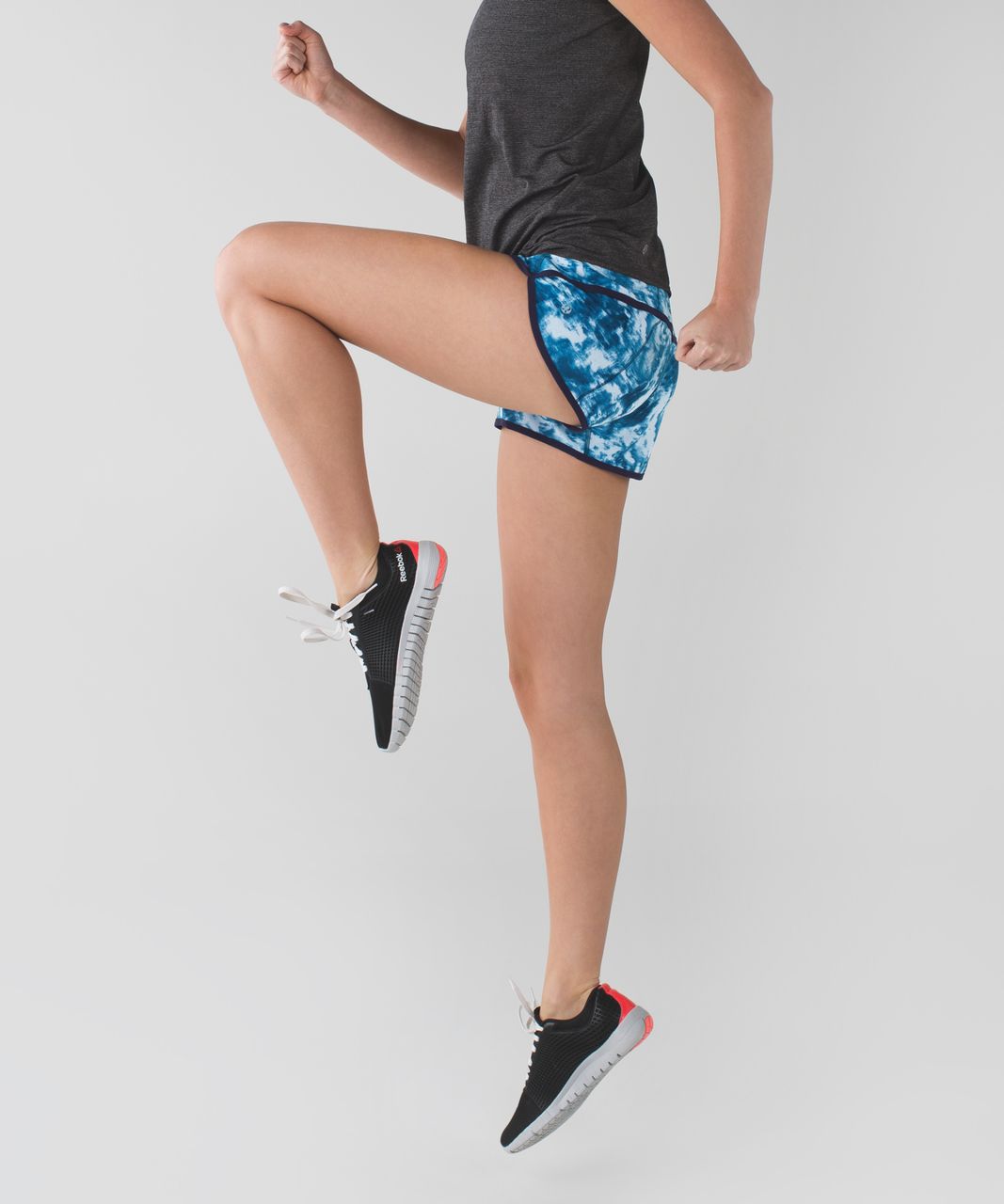 Lululemon Run:  Speed Short *4-way Stretch - Sea Side Silver Fox Alberta Lake / Naval Blue