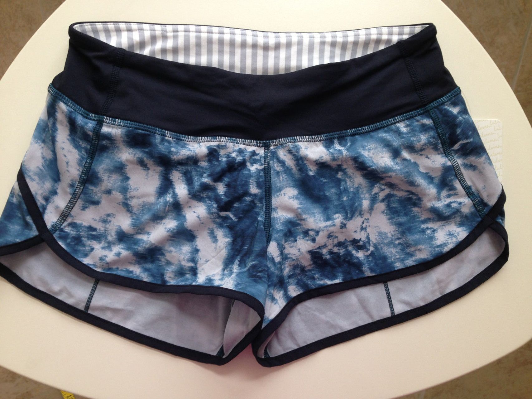 Lululemon Run:  Speed Short *4-way Stretch - Sea Side Silver Fox Alberta Lake / Naval Blue