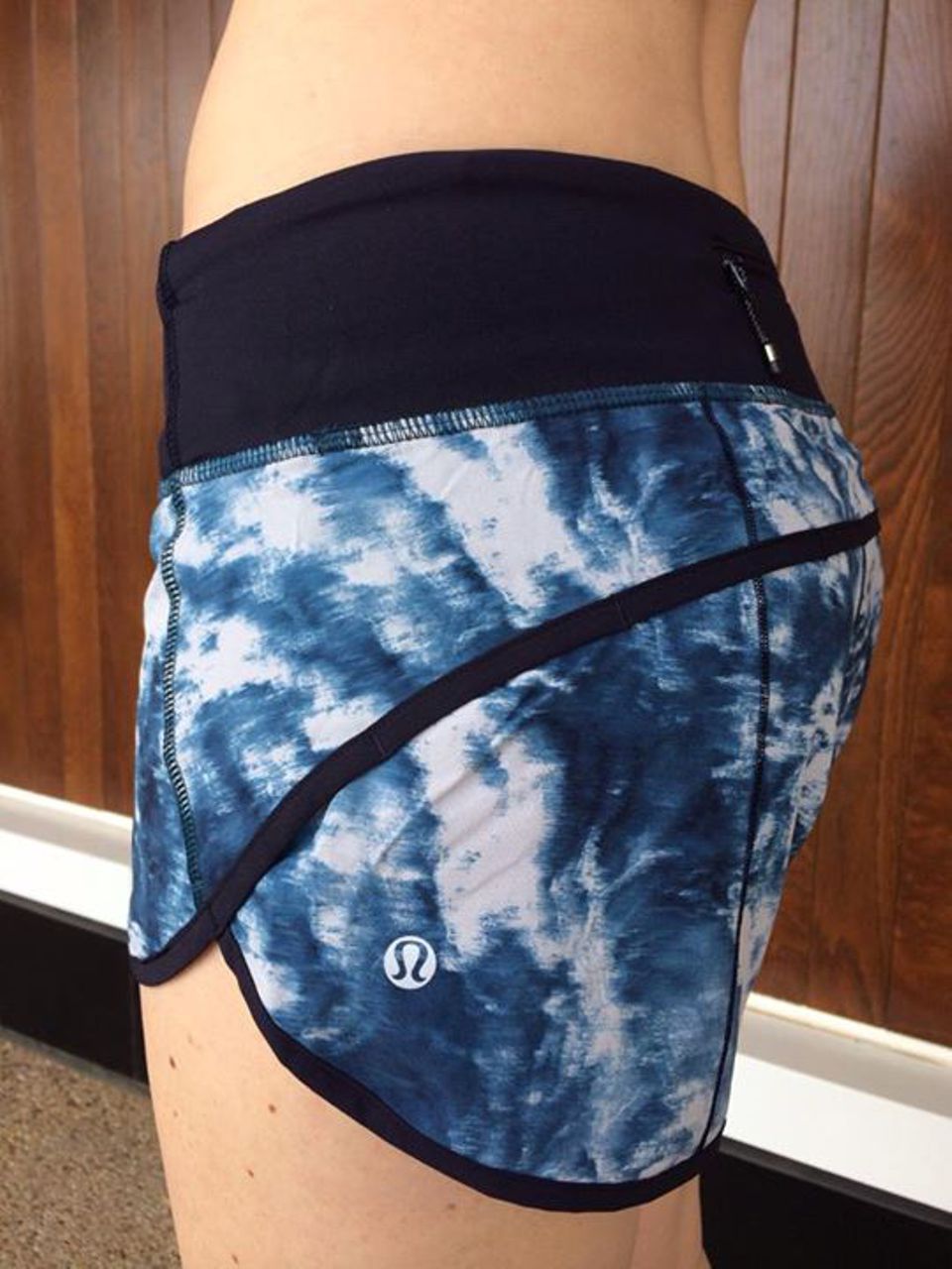 Lululemon Run:  Speed Short *4-way Stretch - Sea Side Silver Fox Alberta Lake / Naval Blue