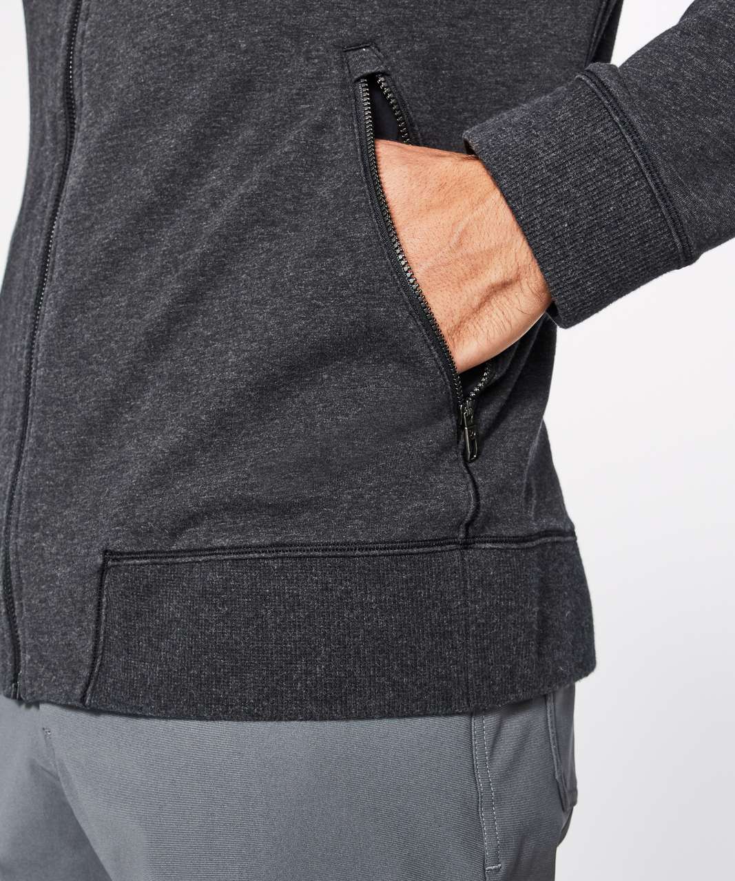 Lululemon Cross Cut Hoodie - Heathered Black - lulu fanatics