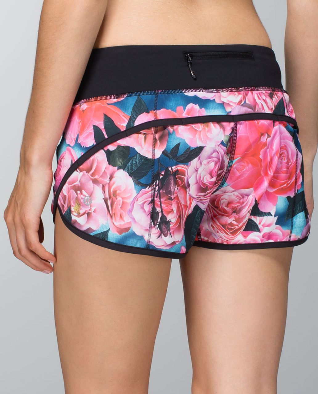 Lululemon Run:  Speed Short *4-way Stretch - Secret Garden / Black