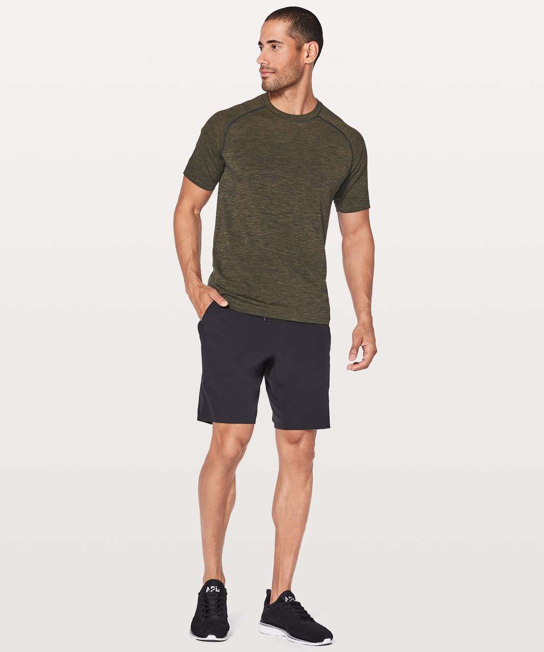 Lululemon Metal Vent Tech Short Sleeve - Deep Meadow / Black