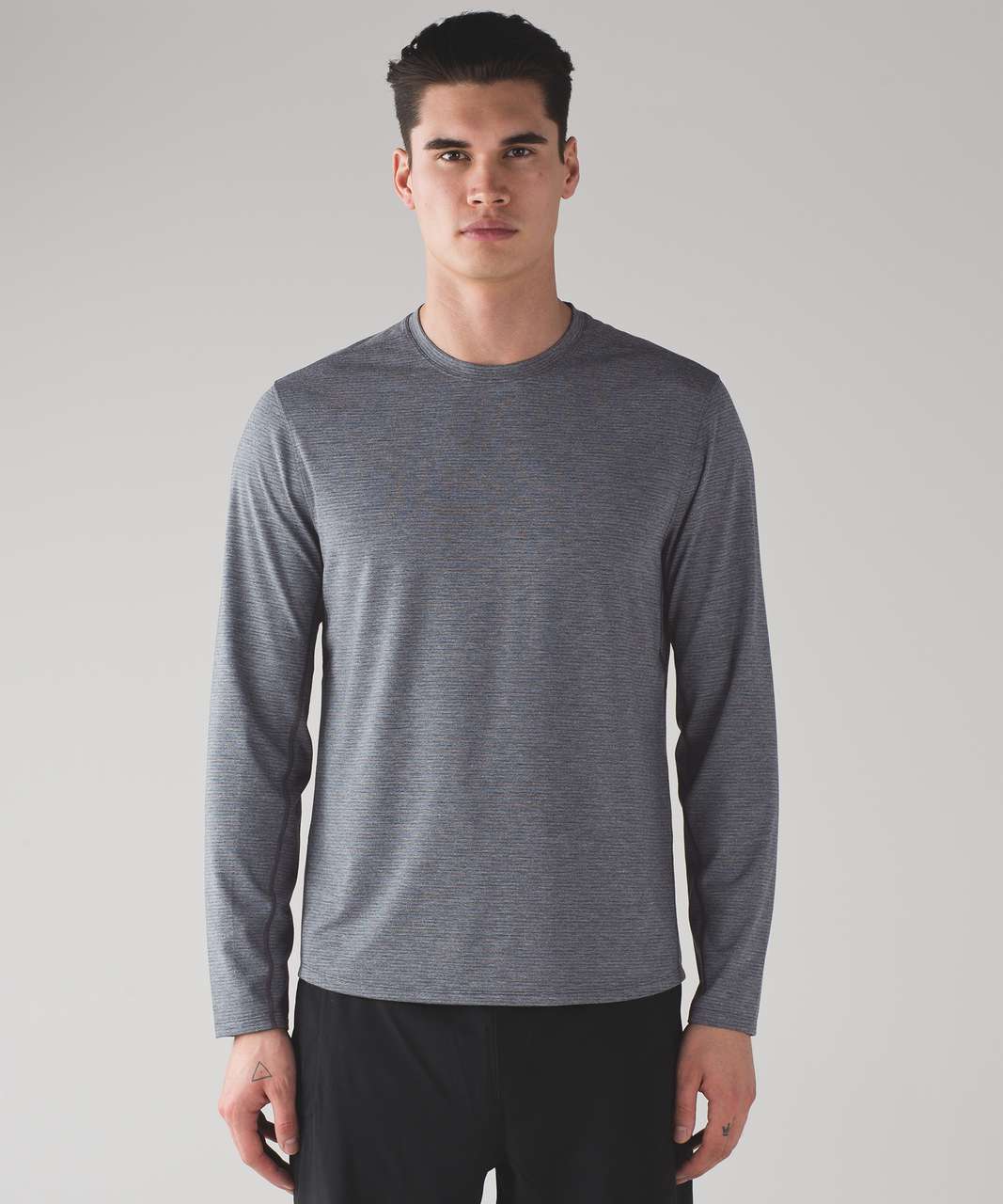 Lululemon Somatic Long Sleeve - Shade Stripe Heathered Indochine Blue Heathered Black