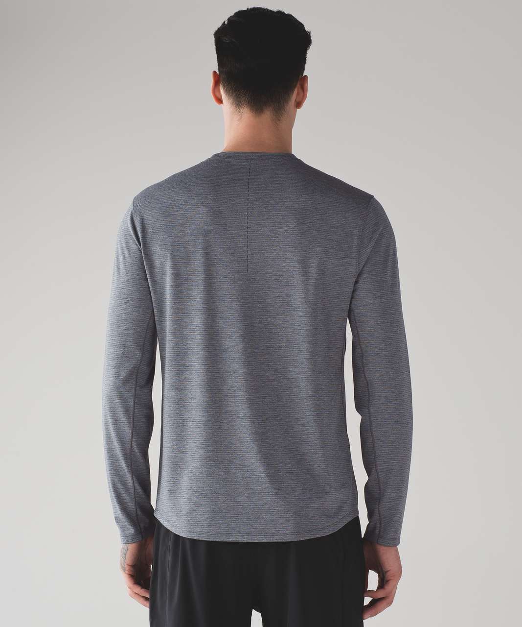 Lululemon Somatic Long Sleeve - Shade Stripe Heathered Indochine Blue Heathered Black