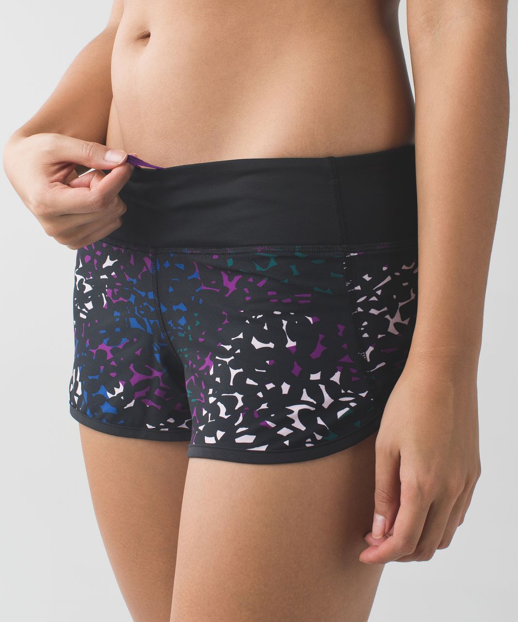 Lululemon Run:  Speed Short *4-way Stretch - Shadow Wrap Multi / Black