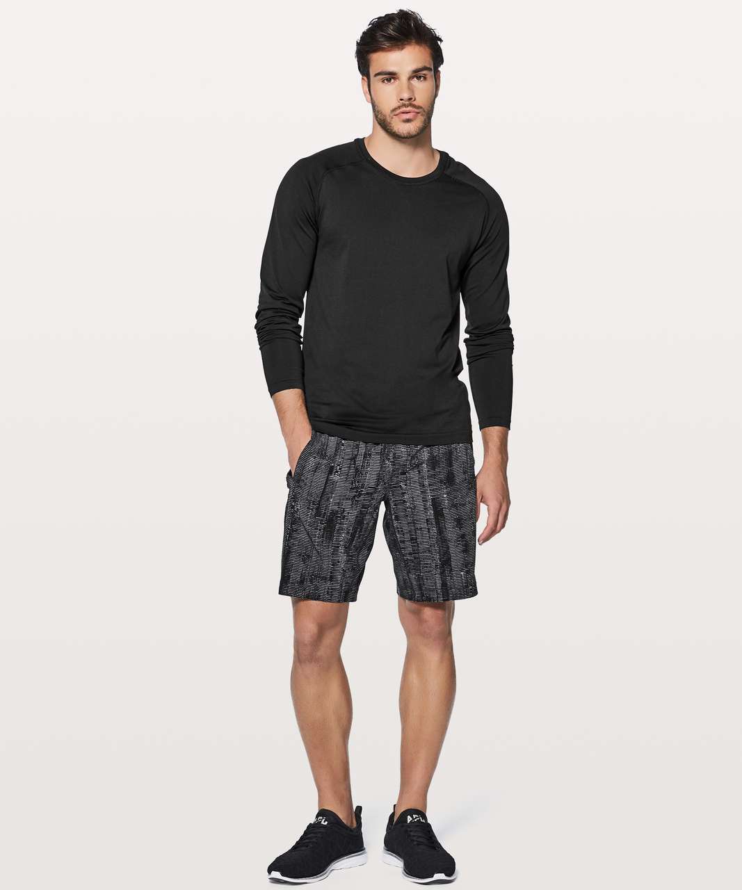 Lululemon Pace Breaker Short 9" - Matchstick Asphalt Grey Black