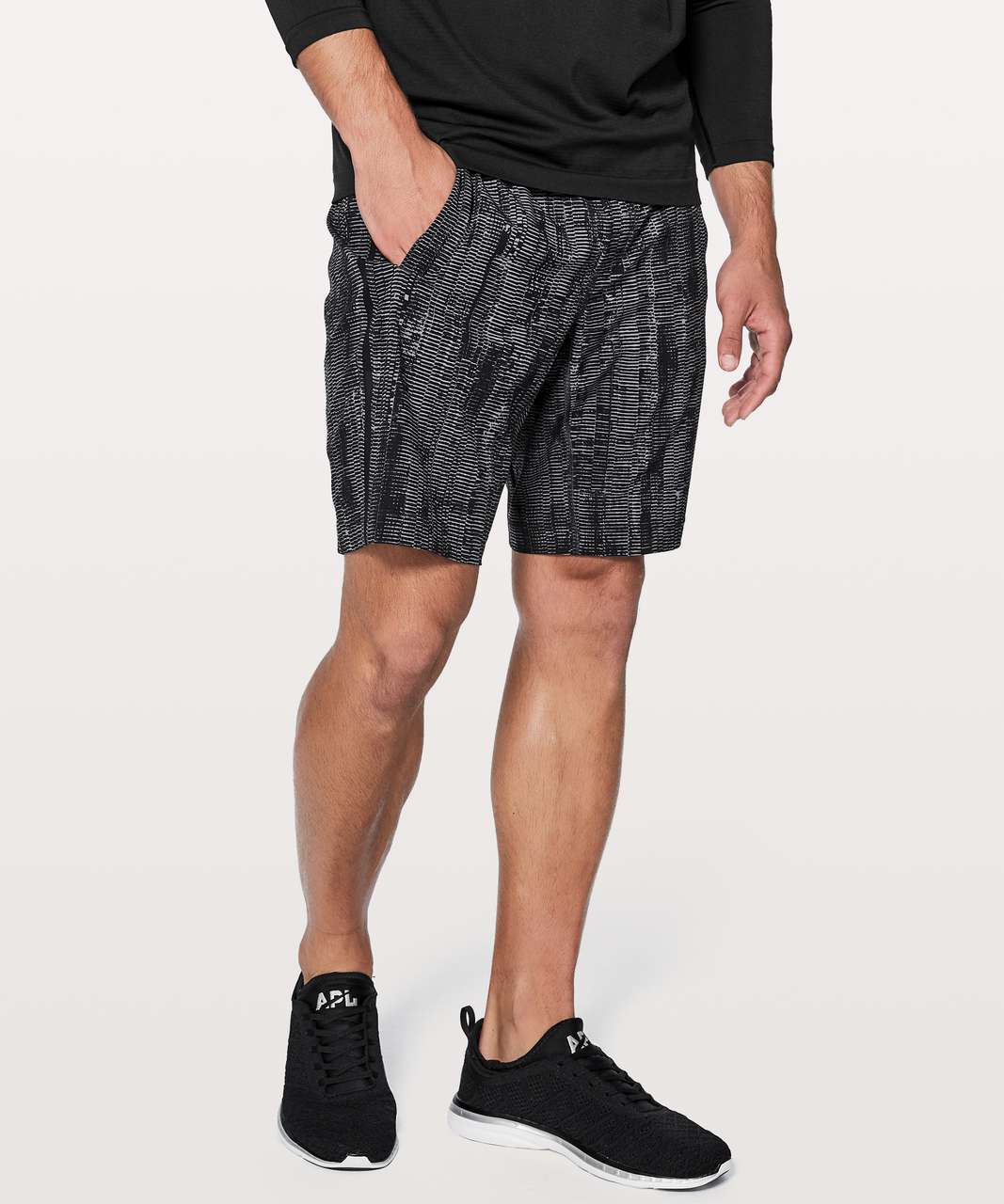 Lululemon Pace Breaker Short 9" - Matchstick Asphalt Grey Black