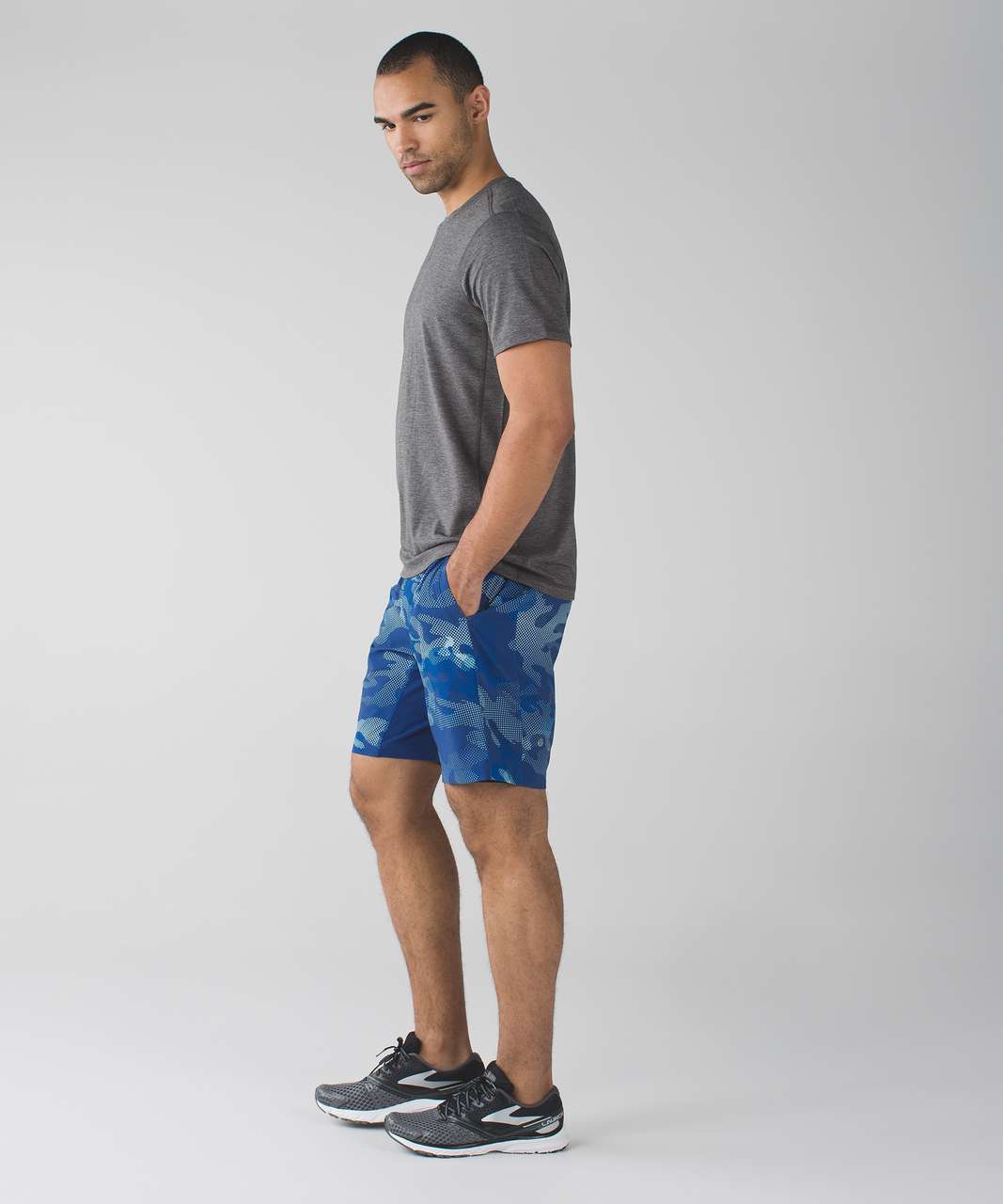 Lululemon T.H.E. Short *Luxtreme Liner 9" - Big Pebble Camo Dark Cobalt Sea Mist