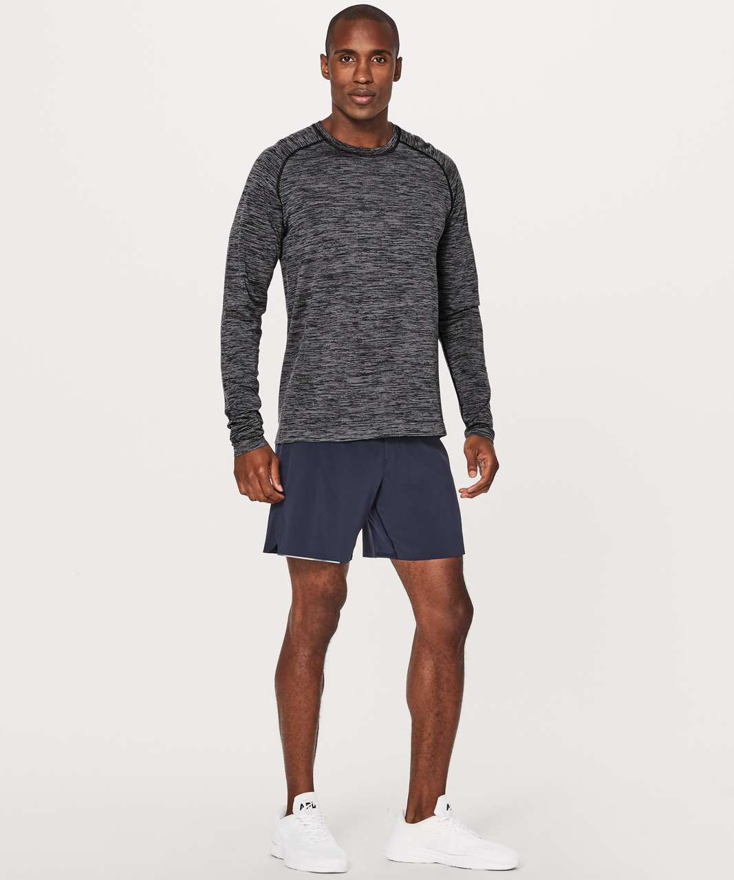 Lululemon Metal Vent Tech Long Sleeve *Wool - Deep Navy / White - lulu ...