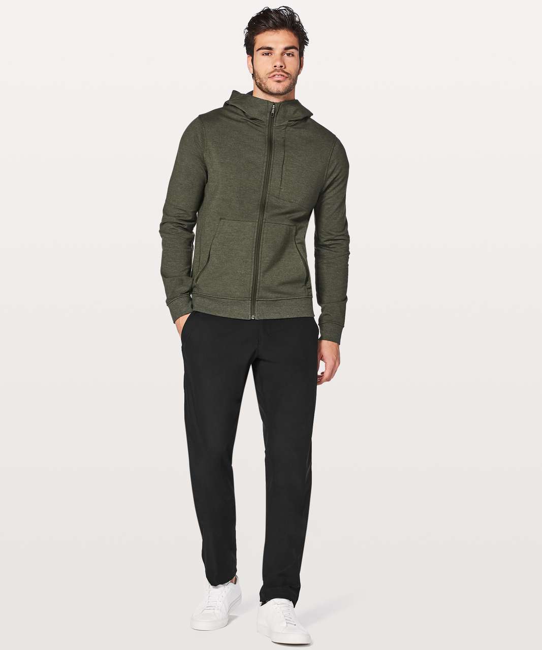 Lululemon City Sweat Zip Hoodie - Heathered Dark Olive - lulu fanatics