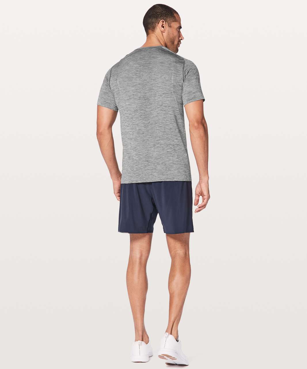 Lululemon Metal Vent Tech Short Sleeve V - Slate / White