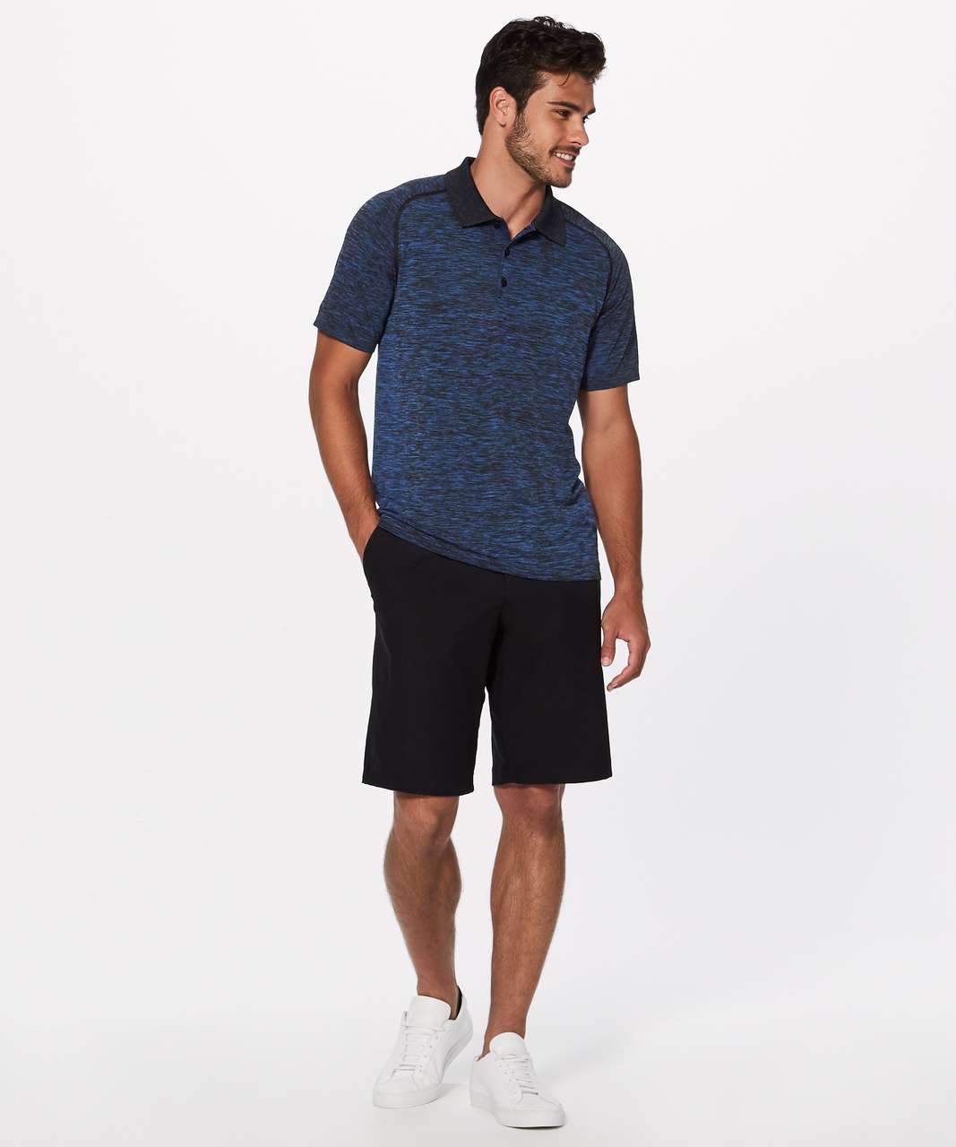 Lululemon Metal Vent Tech Polo - Cerulean Blue / Black