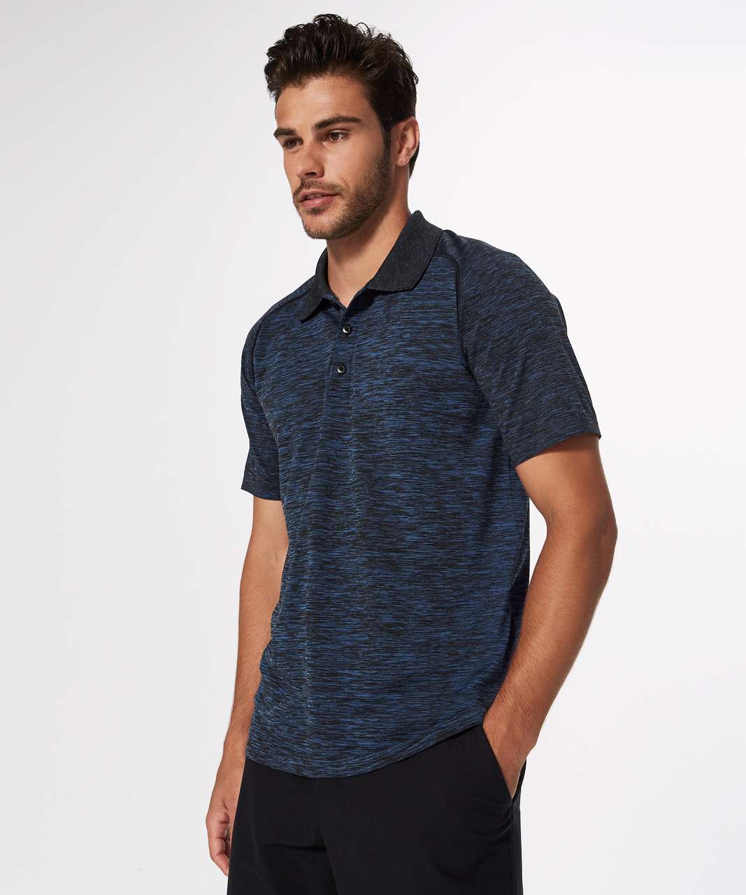 Lululemon Metal Vent Tech Polo - Cerulean Blue / Black