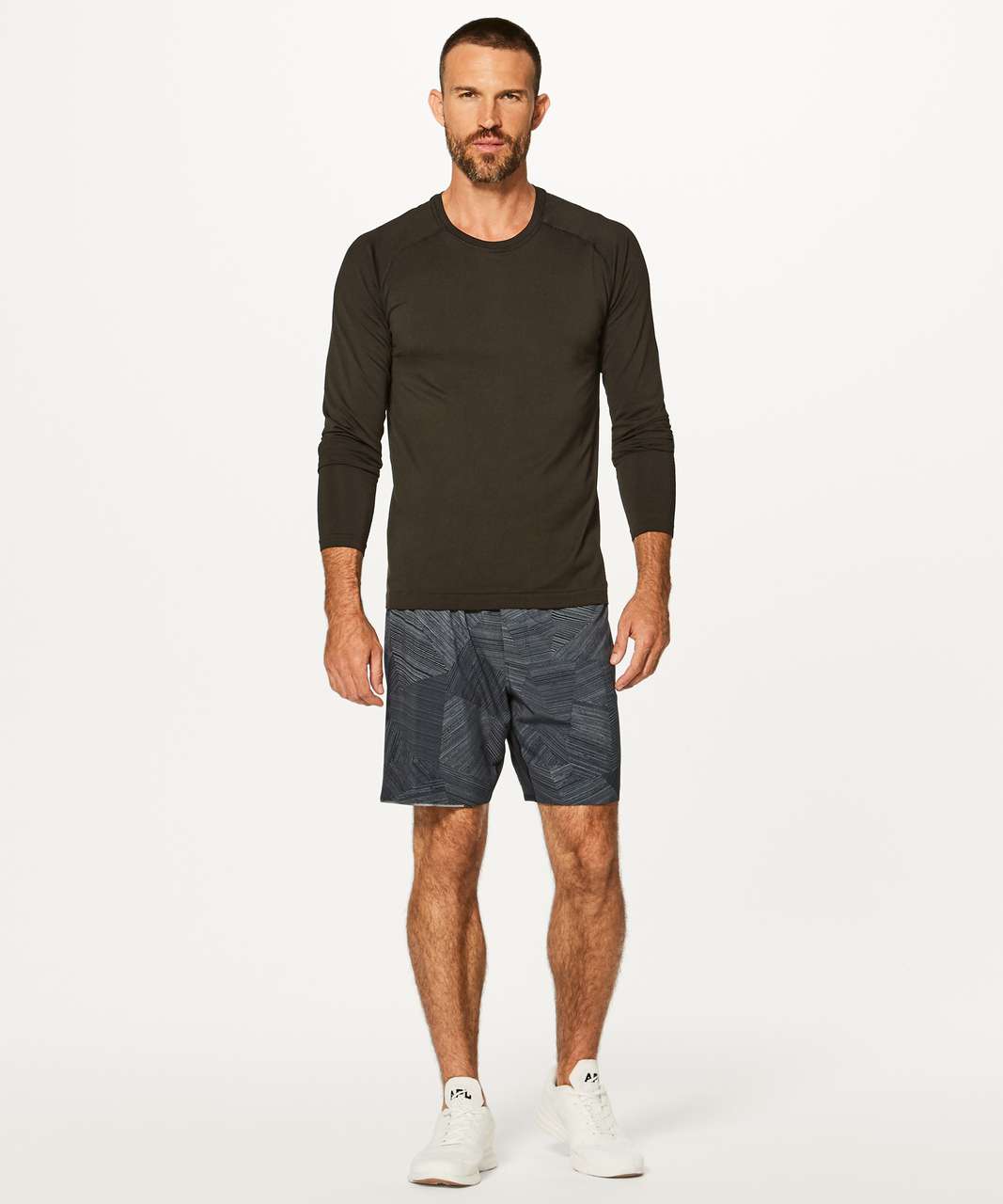 Lululemon Surge Short *7 - Less Space Black Greyt - lulu fanatics