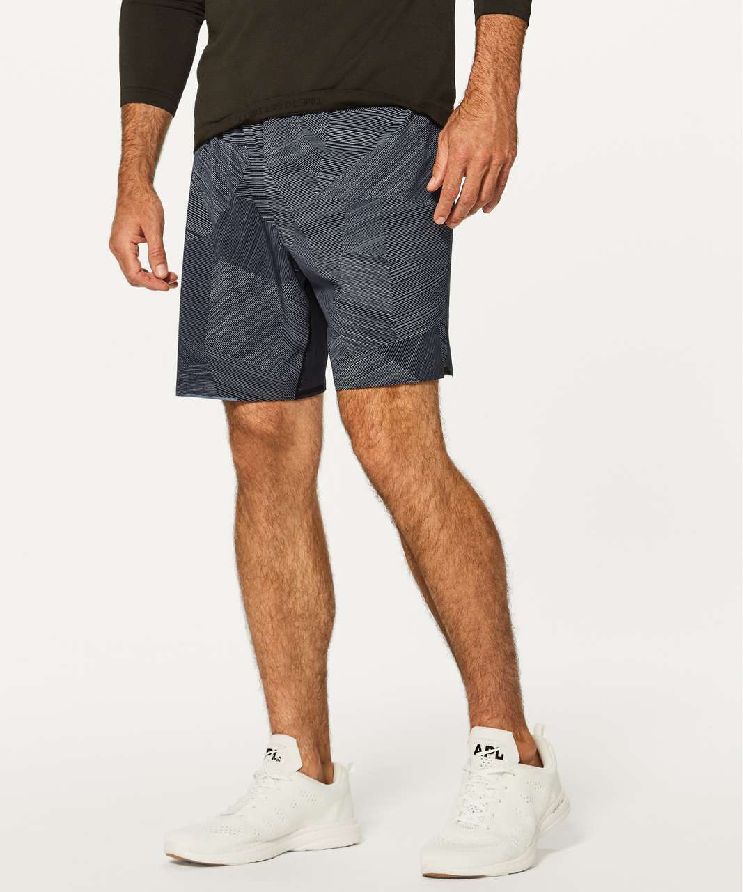 Lululemon Surge Short *7 - Less Space Black Greyt - lulu fanatics