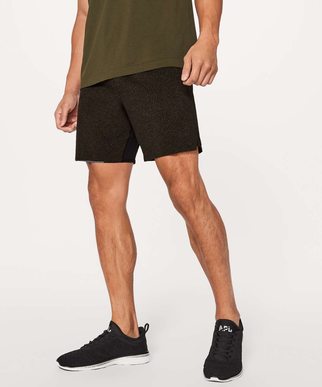 Lululemon Surge Short Linerless 7" - Granulite Military Green Black