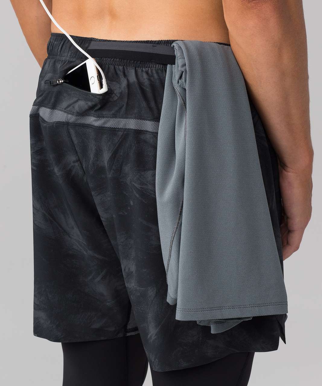 Lululemon Surge Short Linerless 7" - Off Shore Graphite Grey Black