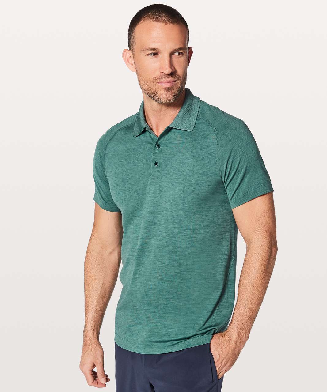 Lululemon Metal Vent Tech Polo - Antigua / Green Smoke