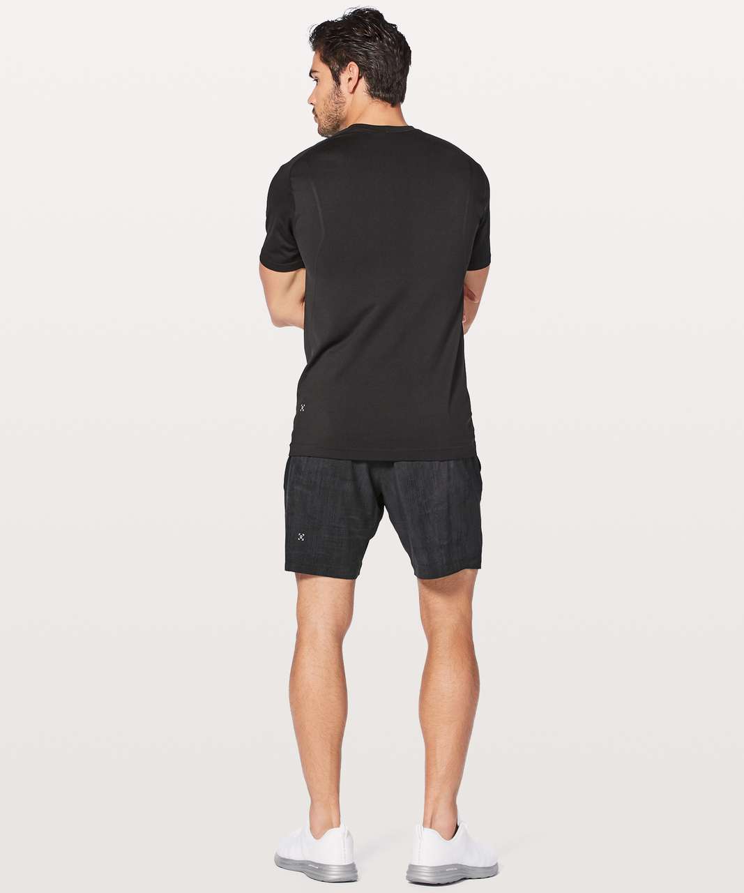 Lululemon T.H.E. Short *Linerless 7" - Grid Lines Deep Coal Black