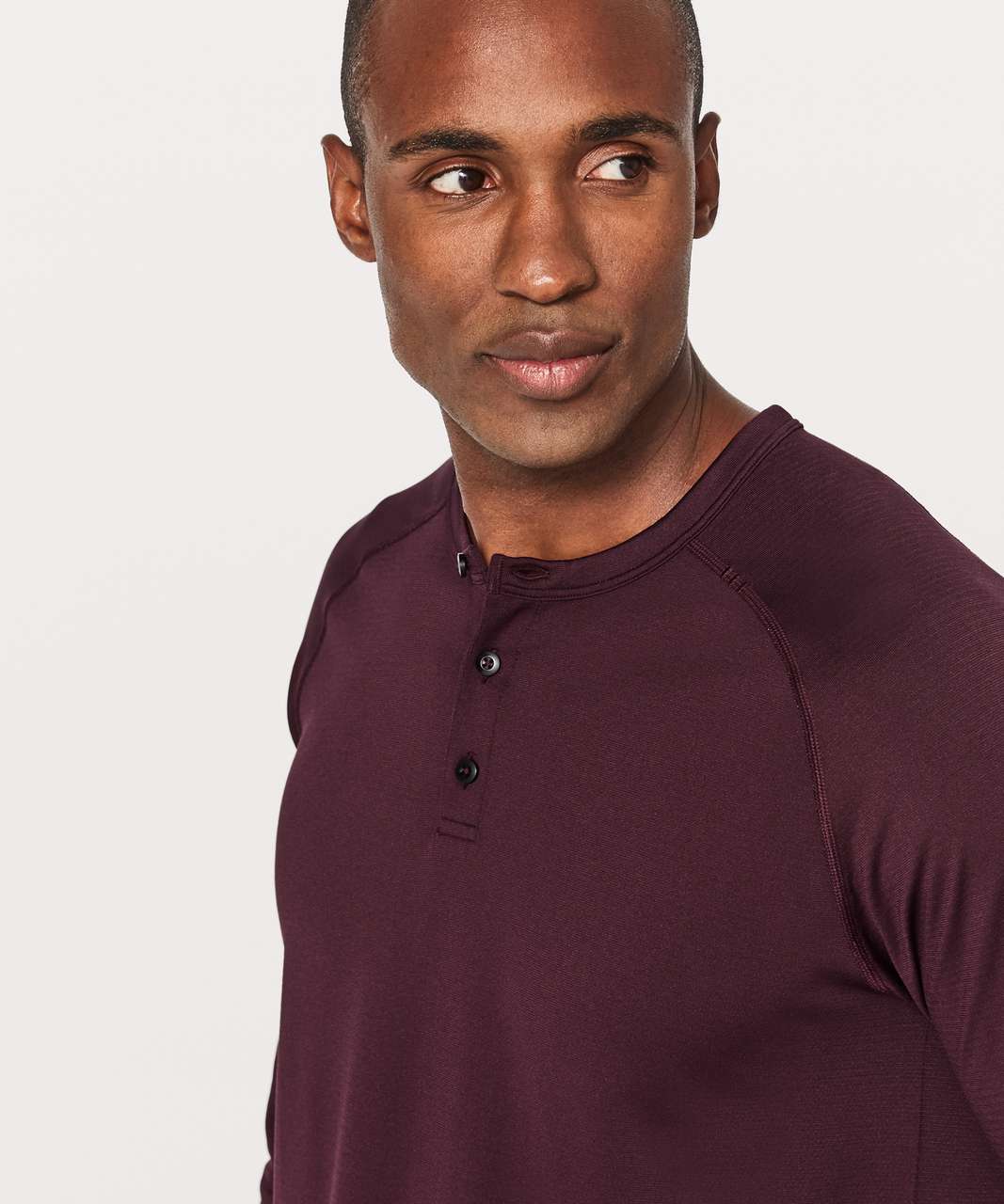 Lululemon Metal Vent Tech Long Sleeve Henley - Garnet / Garnet