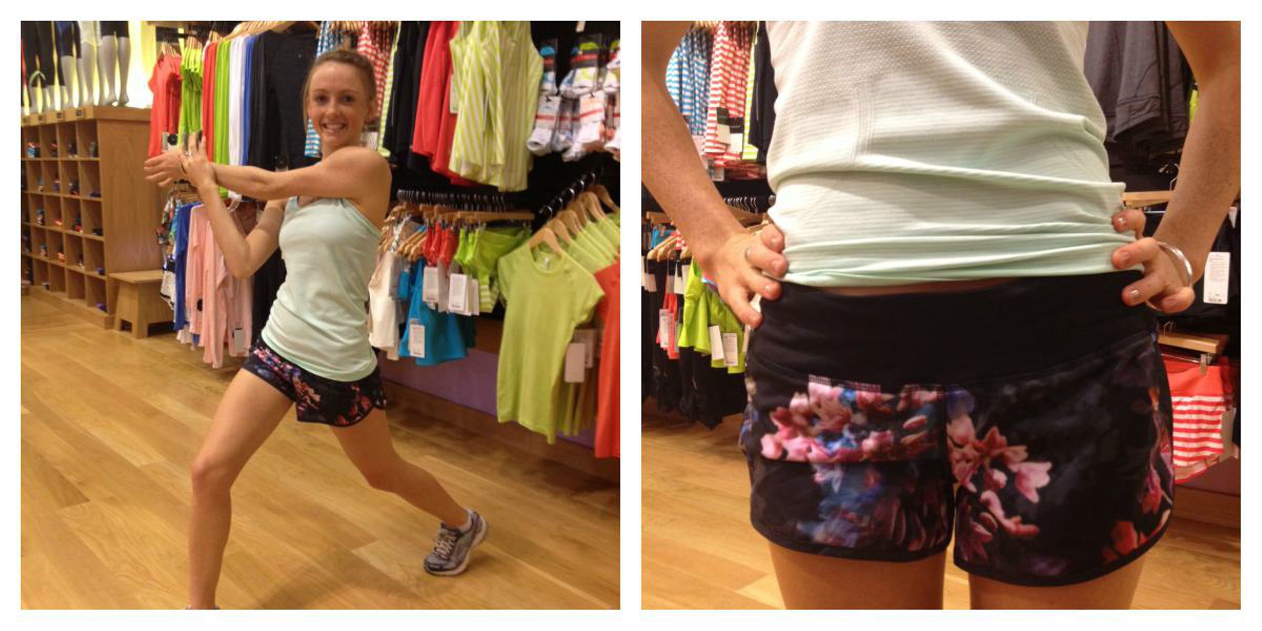 Lululemon RUN: SPEED SHORTS **SEAWHEEZE** Black Multi Bug Insect