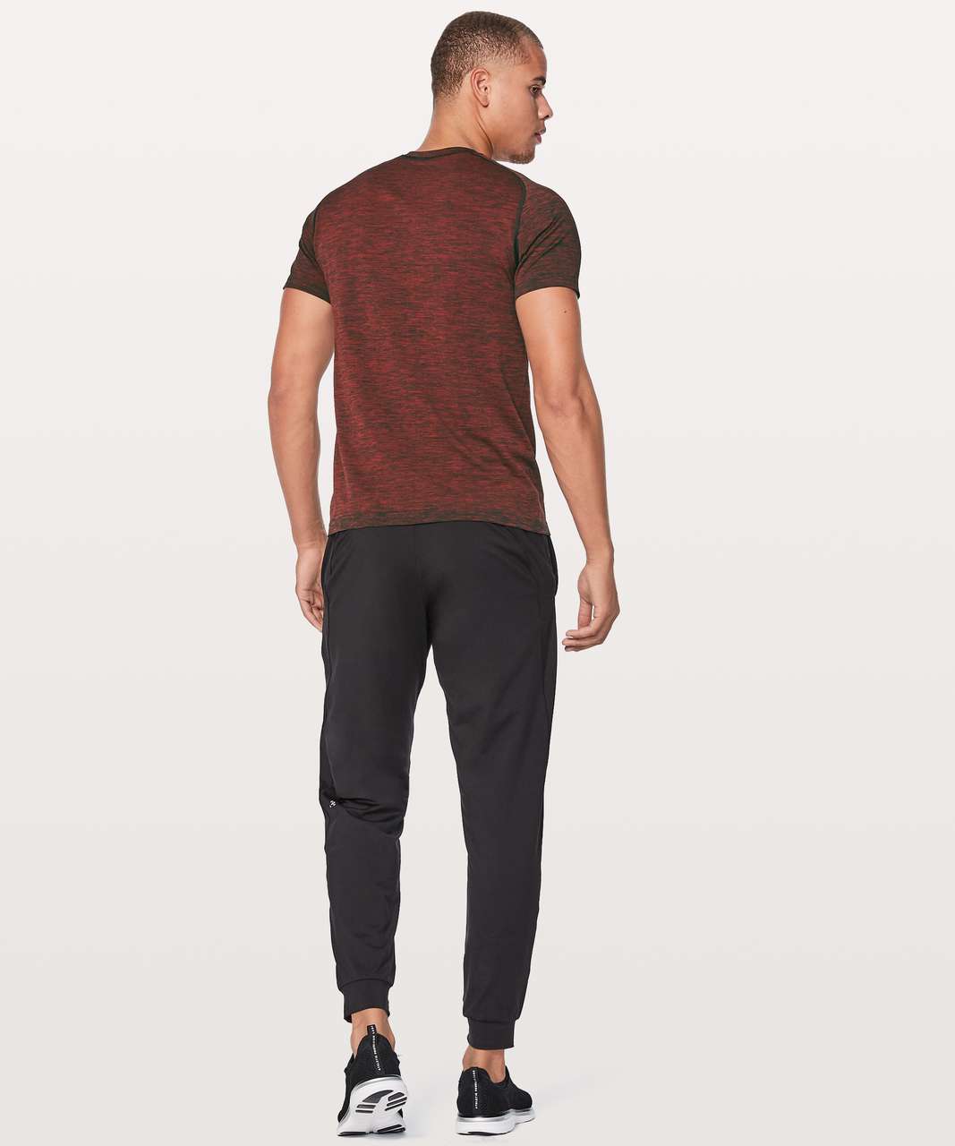 Lululemon Metal Vent Tech Short Sleeve V - Oxblood / Black