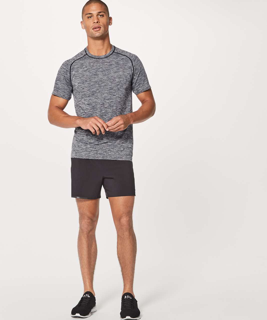 Lululemon Metal Vent Tech Surge Short Sleeve - Black / White - lulu ...