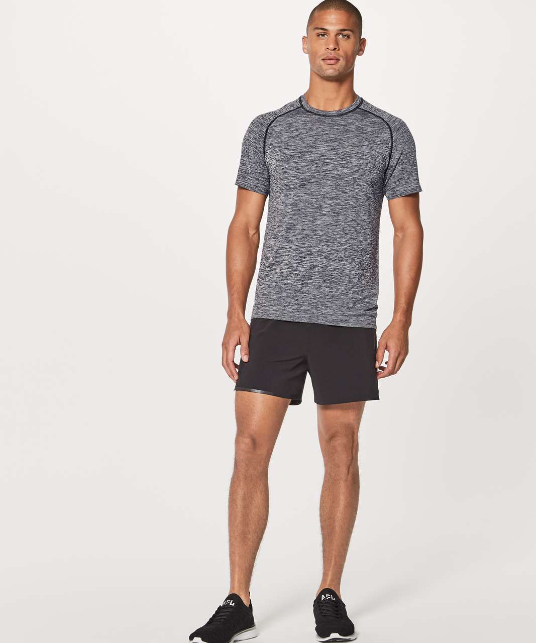 Lululemon Metal Vent Tech Surge Short Sleeve - Black / White - lulu ...