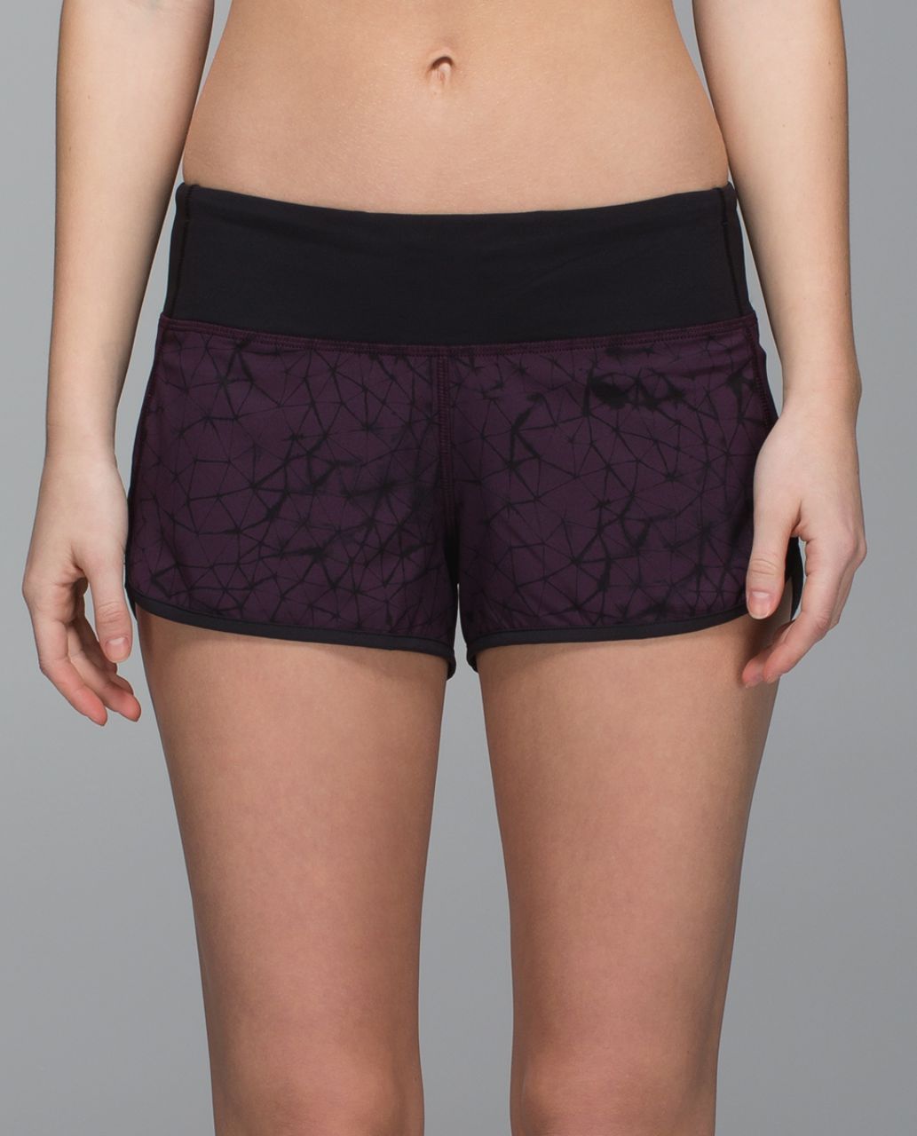 Lululemon Run:  Speed Short *4-way Stretch - Star Crushed Black Cherry Black / Black