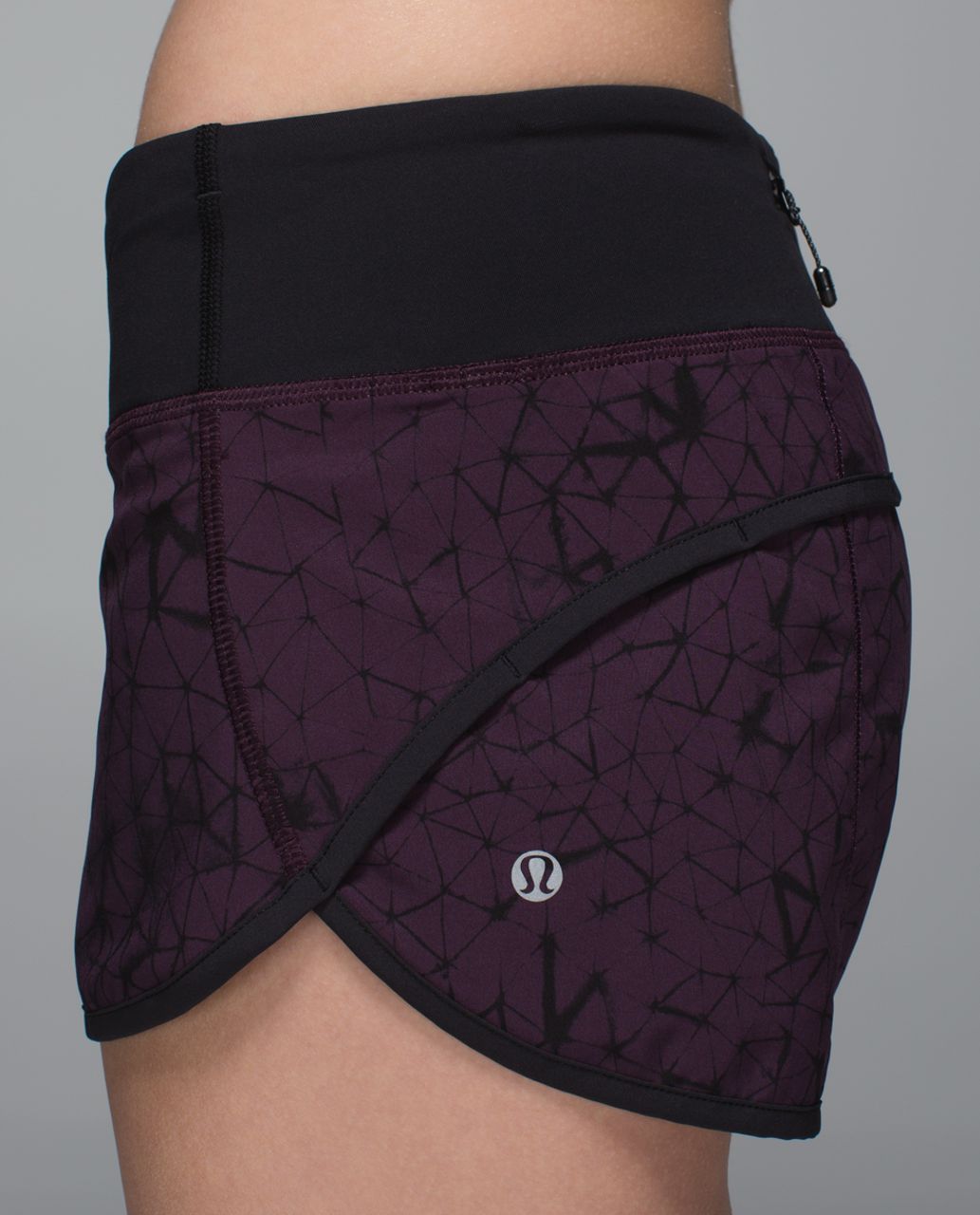 Lululemon Run:  Speed Short *4-way Stretch - Star Crushed Black Cherry Black / Black