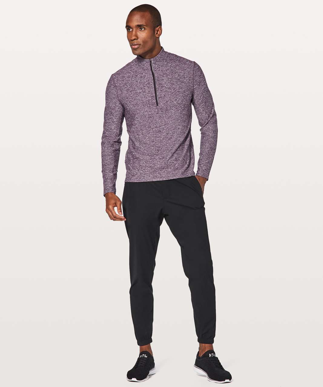 Lululemon Surge Warm 1/2 Zip - Heathered Black Cherry