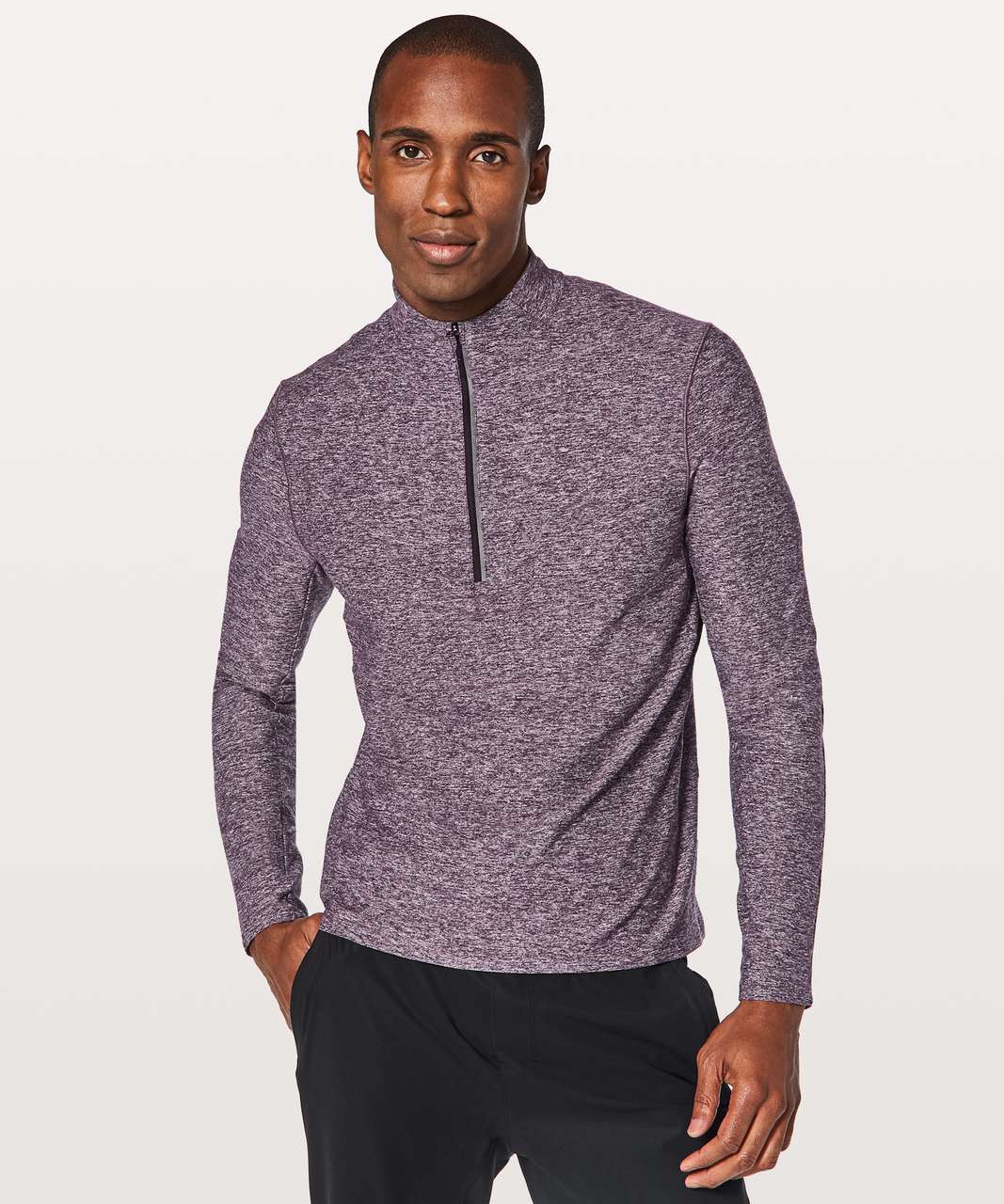 Lululemon Surge Warm 1/2 Zip - Heathered Black Cherry - lulu fanatics