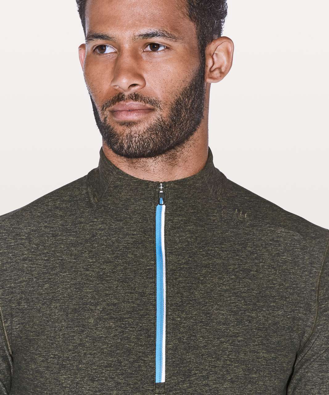 Lululemon Surge Warm 1/2 Zip - Heathered Utilitarian / Black