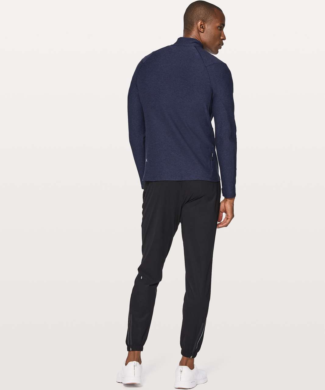 Lululemon Surge Warm 1/2 Zip - Heathered Hero Blue / Black