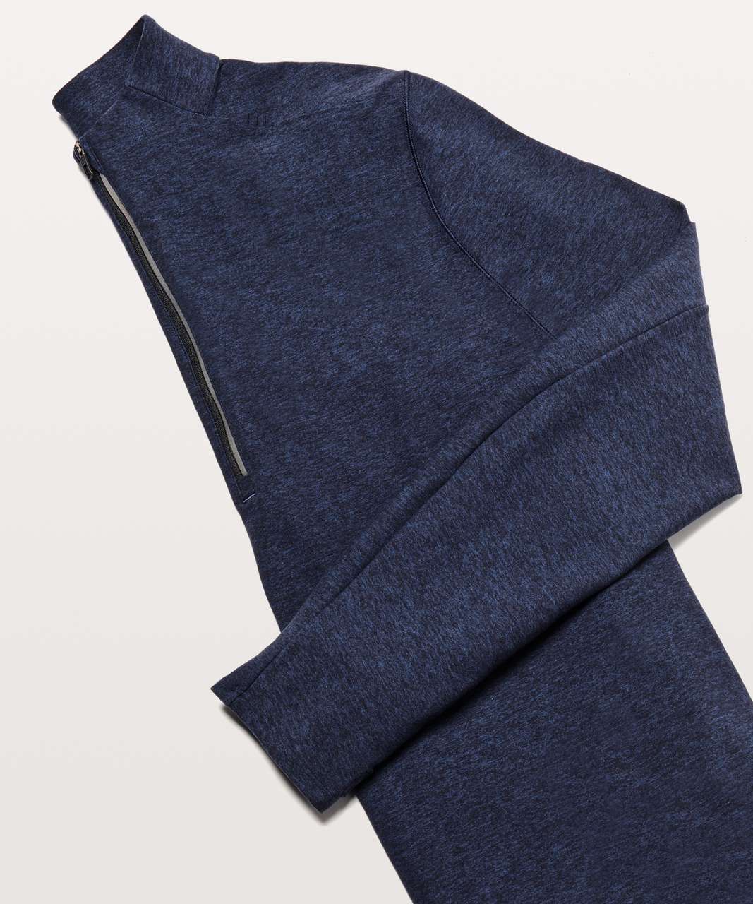 Lululemon Surge Warm 1/2 Zip - Heathered Hero Blue / Black