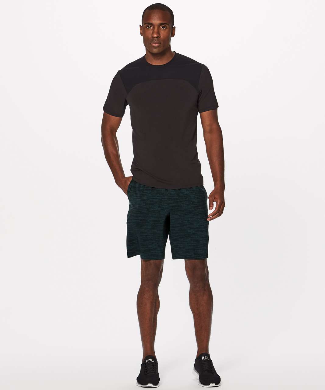 Lululemon Pace Breaker Short 9" Linerless - Amplified Dark Emerald Black