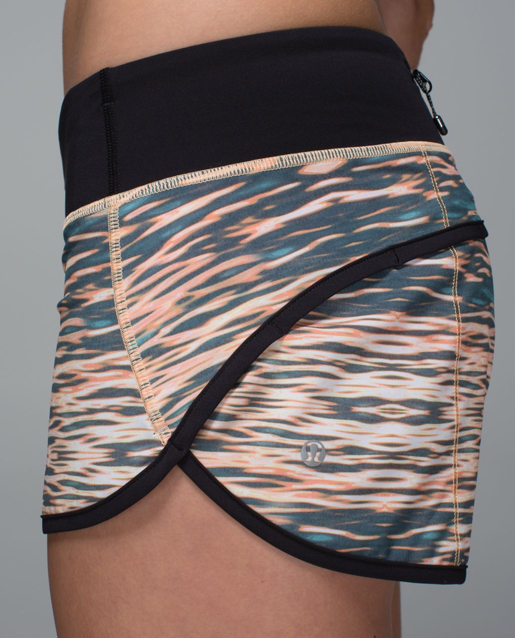 Lululemon Run:  Speed Short *4-way Stretch - Tiger Water Multi / Black