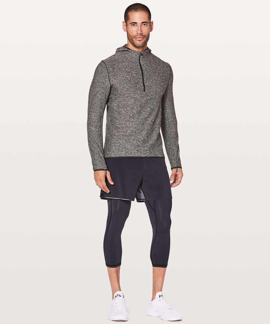 Lululemon Surge Warm 1/2 Zip Hoodie - Heathered Black