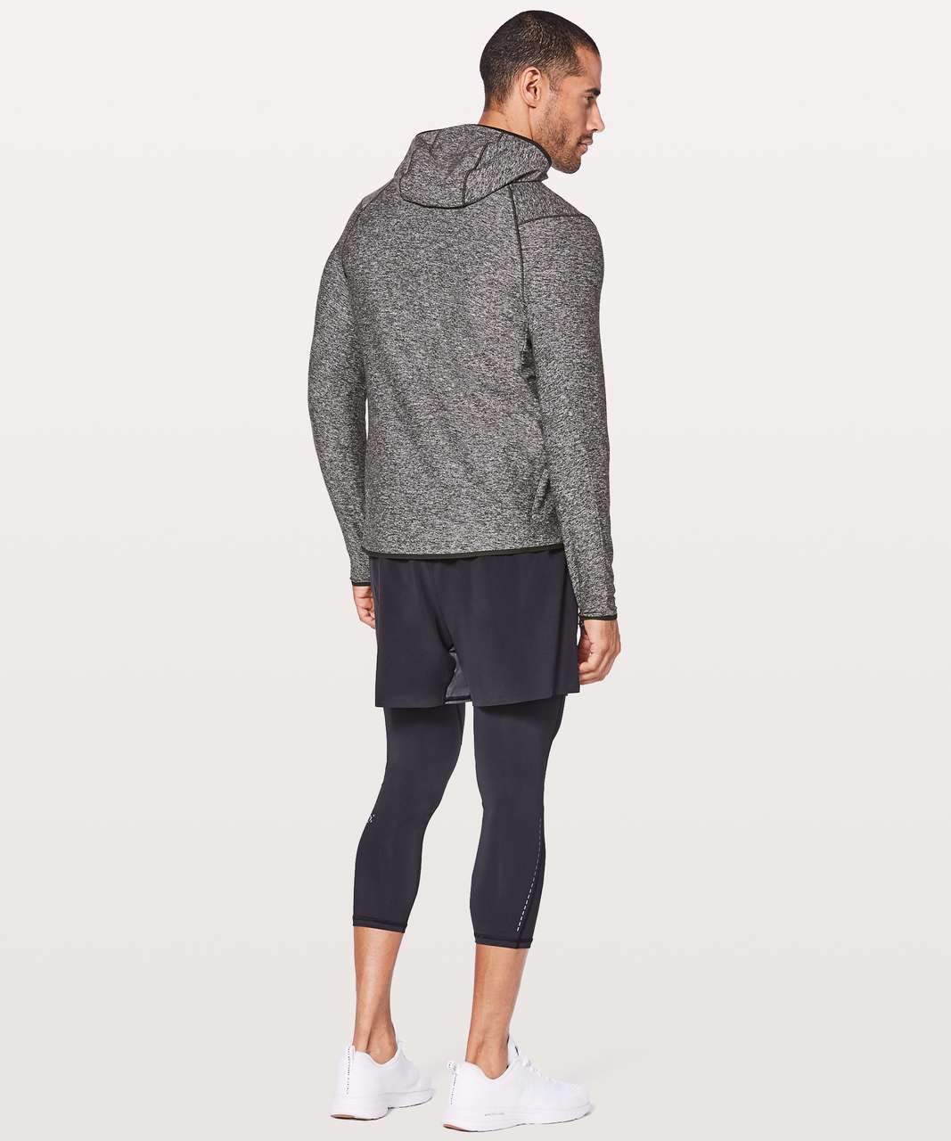 Lululemon Surge Warm 1/2 Zip Hoodie - Heathered Black