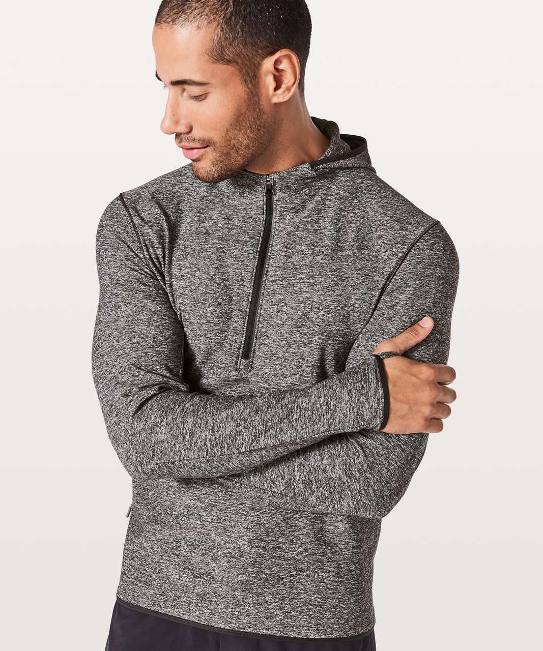 Lululemon Surge Warm 1/2 Zip Hoodie - Heathered Black