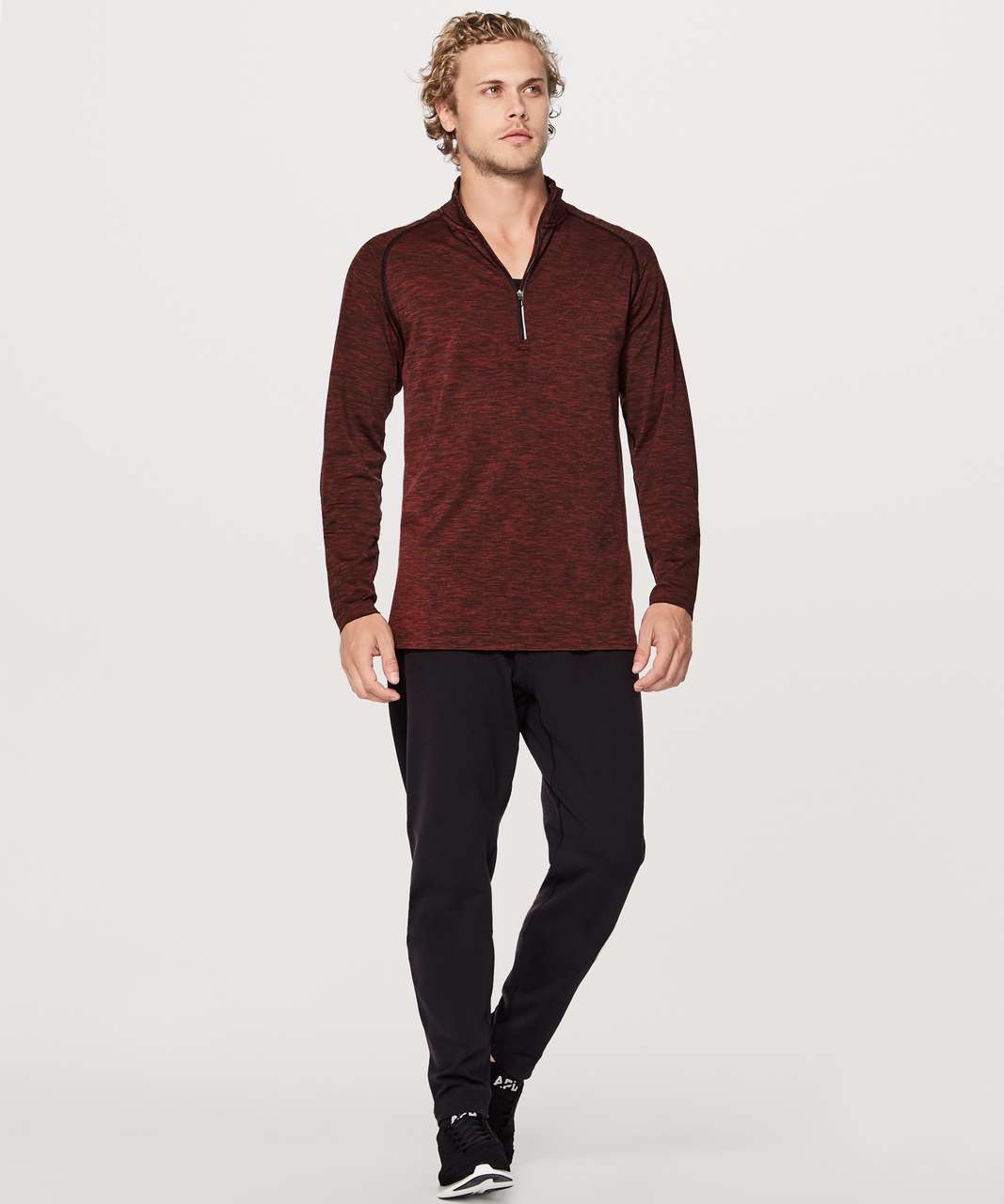 Lululemon Metal Vent Tech 1/2 Zip - Oxblood / Black