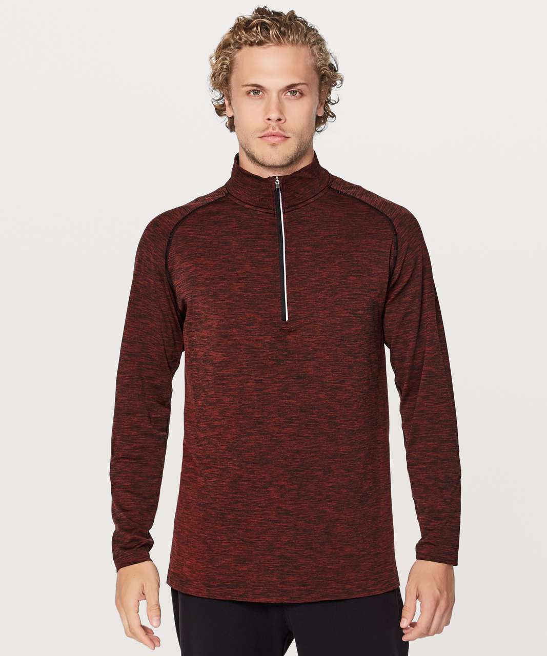 Lululemon Metal Vent Tech 1/2 Zip - Oxblood / Black - lulu fanatics