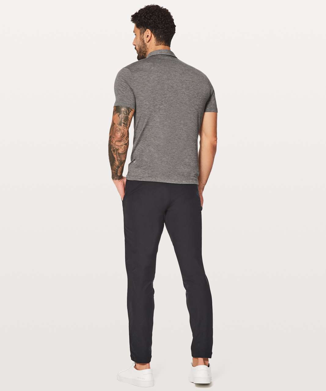 Lululemon Evolution Polo - Heathered Black (Fourth Release) - lulu fanatics